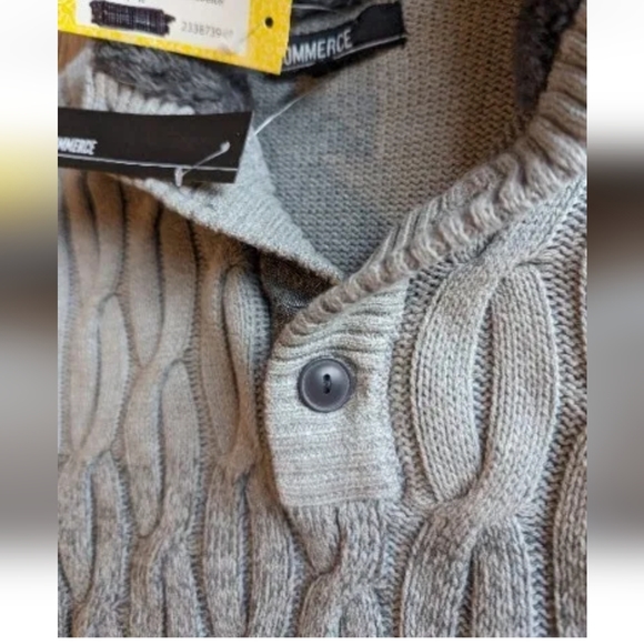 Commerce Carlton Button Mock Neck Sweater Light Gray Youth Sz 16 NWT Stitch Fix - Picture 8 of 16